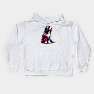 Vibrant Barbet Captured in Colorful Splash Art Style Kids Hoodie